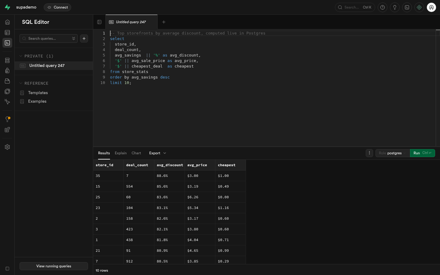 SQL editor